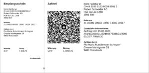 Zahlteil der QR- Rechnung